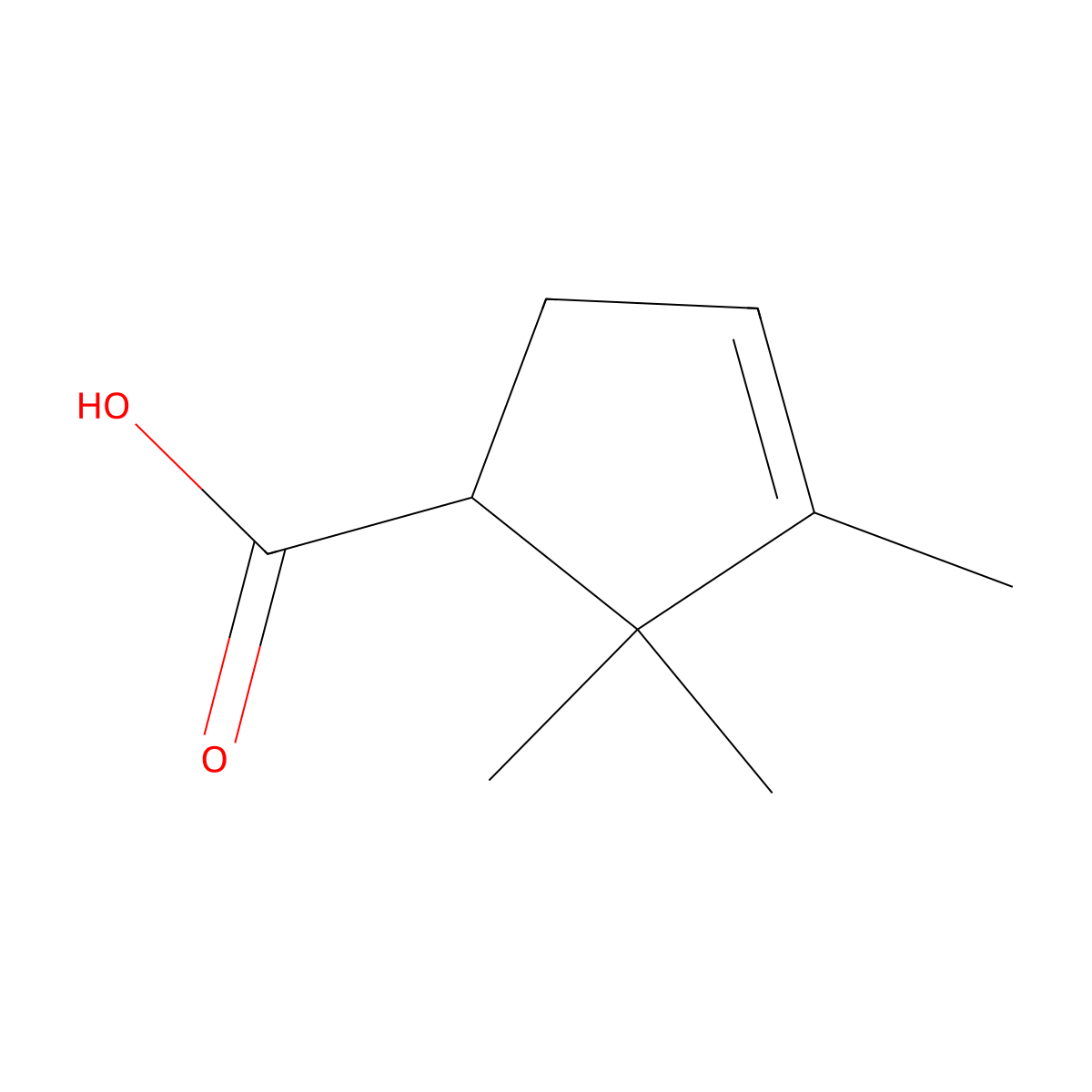 2,2,3-Trimethylcyclopent-3-enecarboxylic acid molecular structure, CAS 6709-22-4
