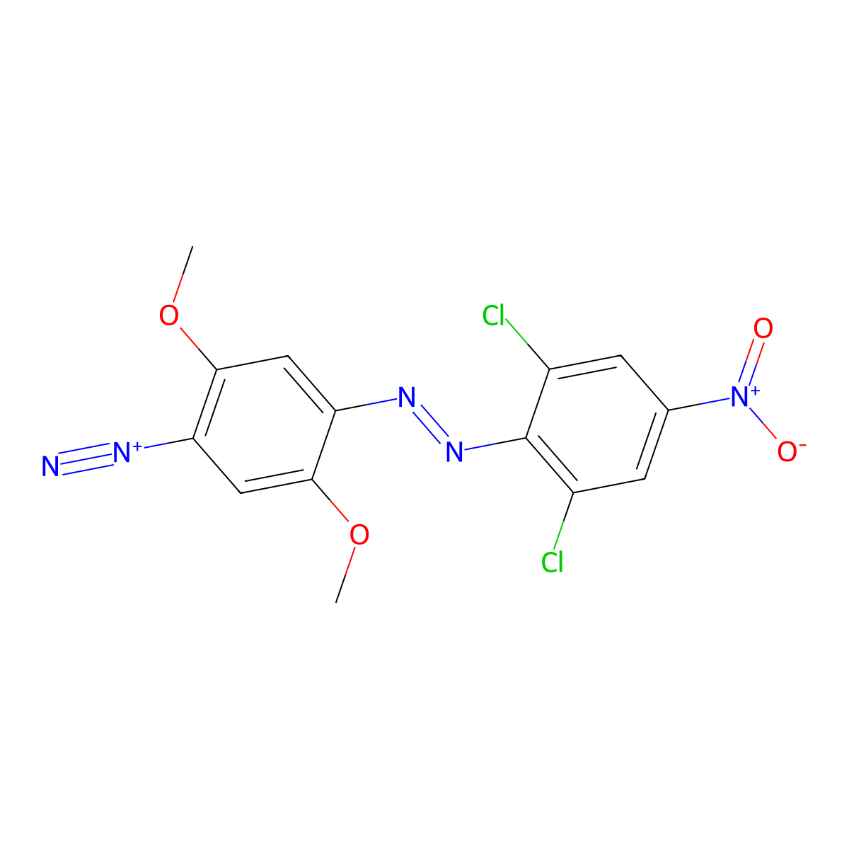 4-(2-(2,6-Dichloro-4-nitrophenyl)diazenyl)-2,5-dimethoxybenzenediazonium molecular structure, CAS 6709-58-6
