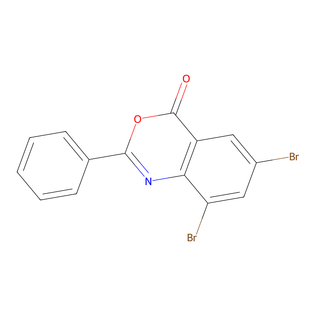 6,8-dibromo-2-phenyl-4H-3,1-benzoxazin-4-one molecular structure, CAS 67090-34-0