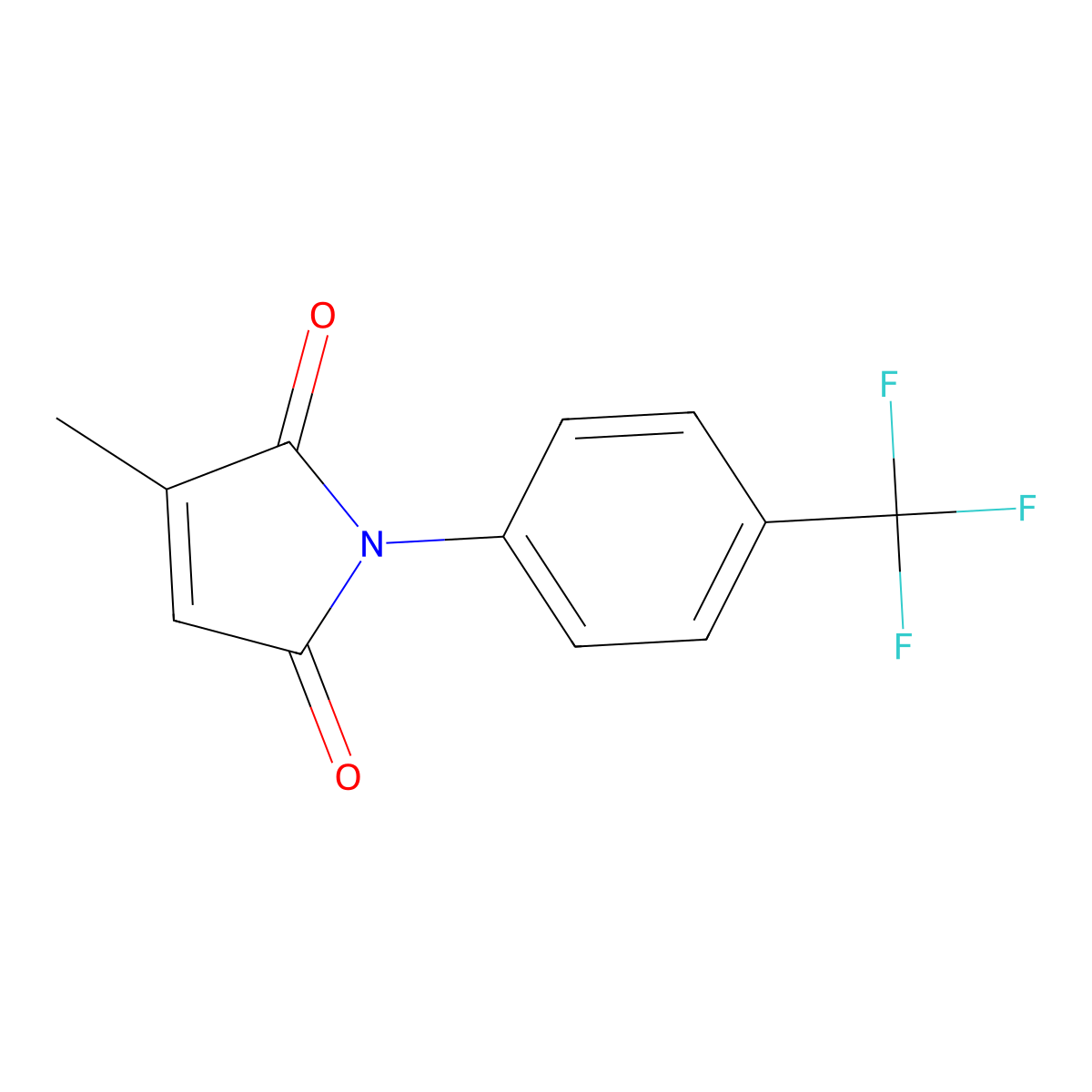 3-methyl-1-[4-(trifluoromethyl)phenyl]-2,5-dihydro-1H-pyrrole-2,5-dione molecular structure, CAS 67094-29-5