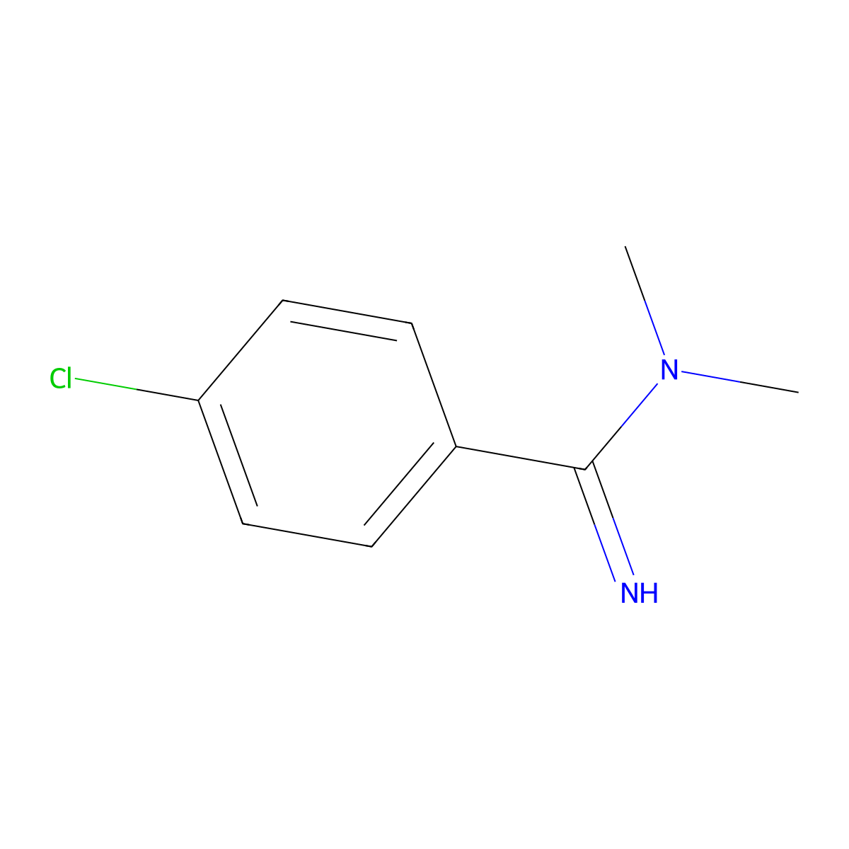 4-chloro-N,N-dimethylbenzenecarboximidamide molecular structure, CAS 67095-84-5