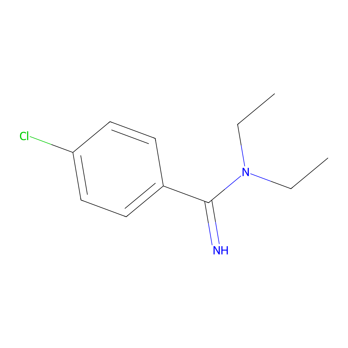 4-chloro-N,N-diethylbenzenecarboximidamide molecular structure, CAS 67095-91-4