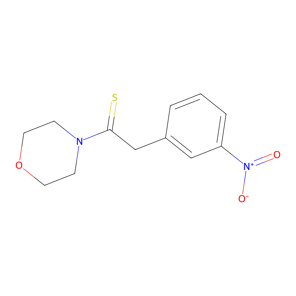 1-(Morpholin-4-yl)-2-(3-nitrophenyl)ethanethione molecular structure, CAS 67098-31-1