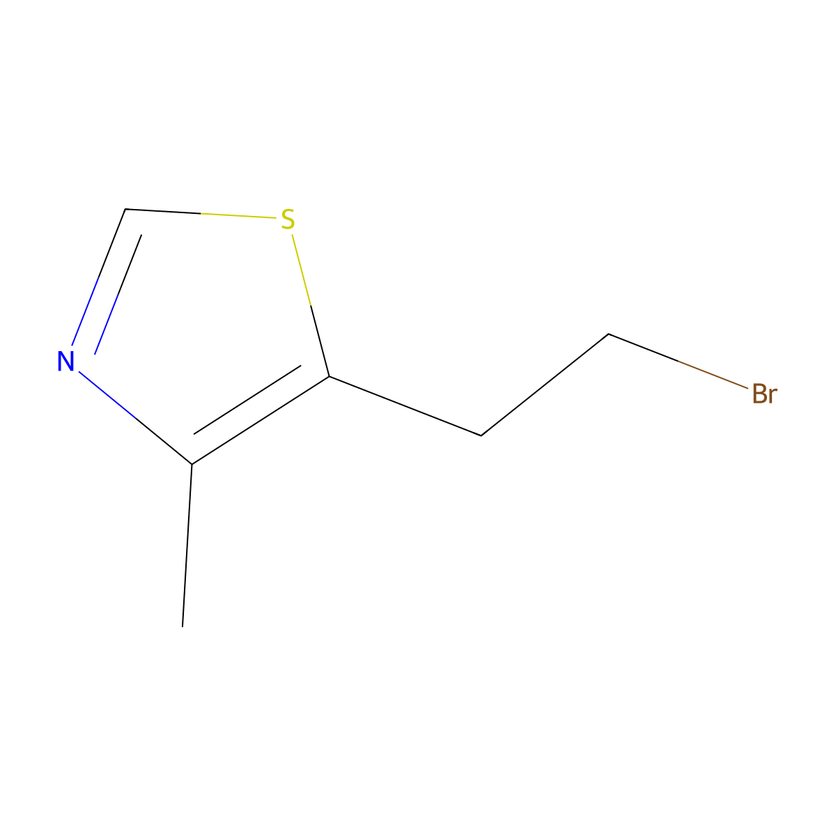 5-(2-Bromoethyl)-4-methyl-1,3-thiazole molecular structure, CAS 671-24-9
