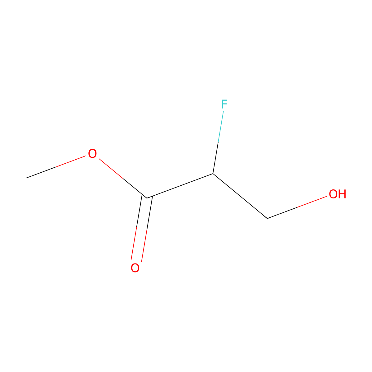 Methyl 2-fluoro-3-hydroxypropanoate molecular structure, CAS 671-30-7