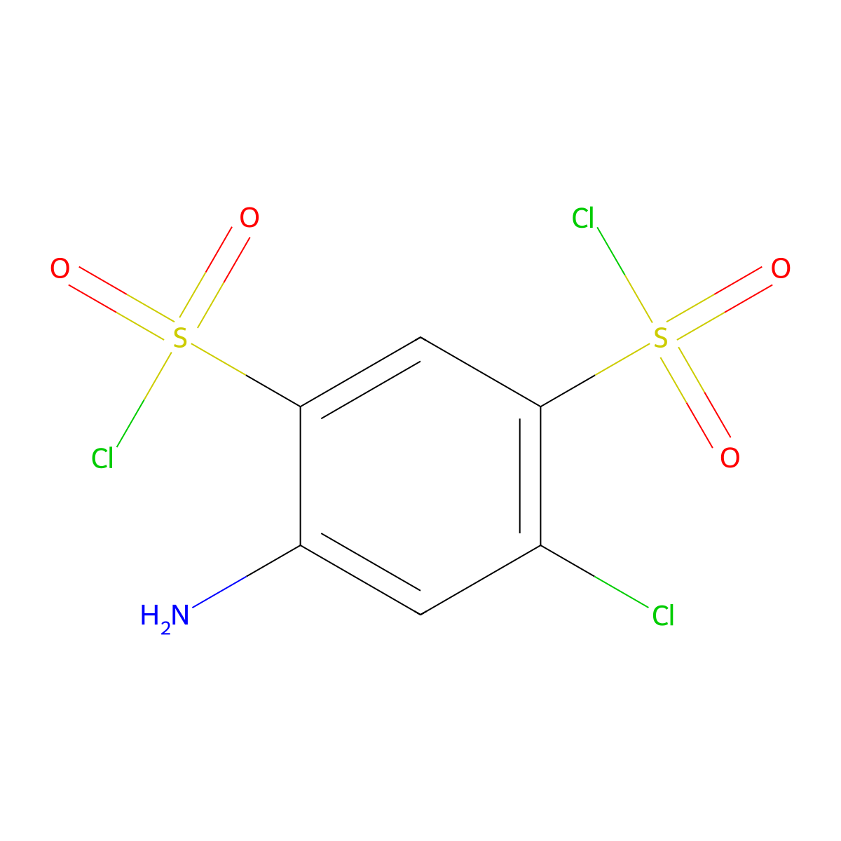 4-Amino-6-chlorobenzene-1,3-di(sulphonyl chloride) molecular structure, CAS 671-89-6