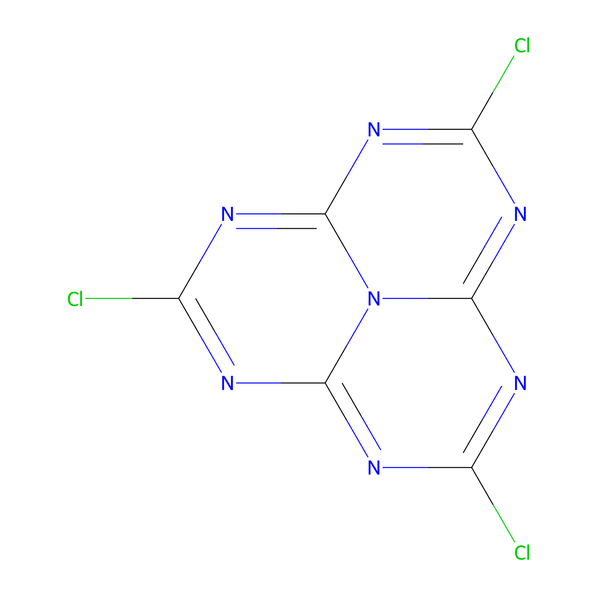 2,5,8-Trichloro-1,3,4,6,7,9,9b-heptaazaphenalene molecular structure, CAS 6710-92-5