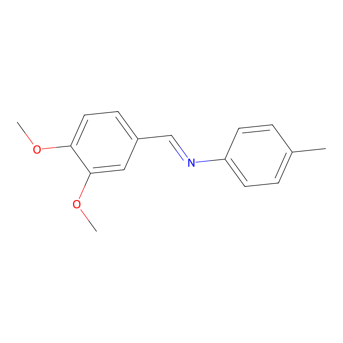 N-(3,4-Dimethoxybenzylidene)-P-toluidine molecular structure, CAS 67101-90-0