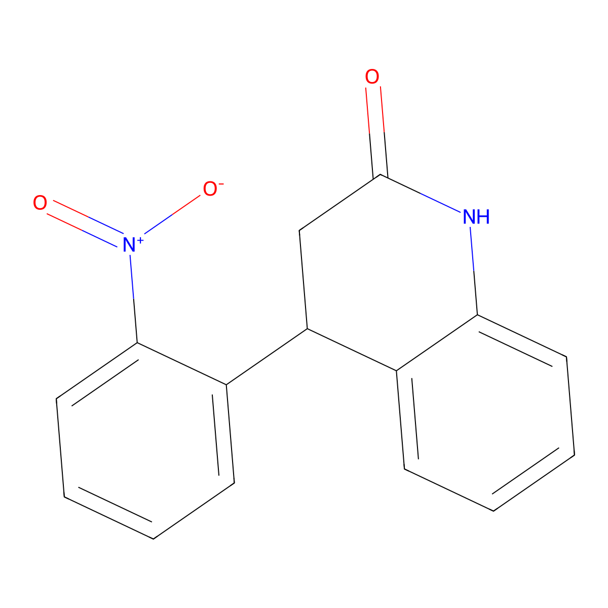 4-(2-nitrophenyl)-3,4-dihydroquinolin-2(1H)-one molecular structure, CAS 67101-94-4