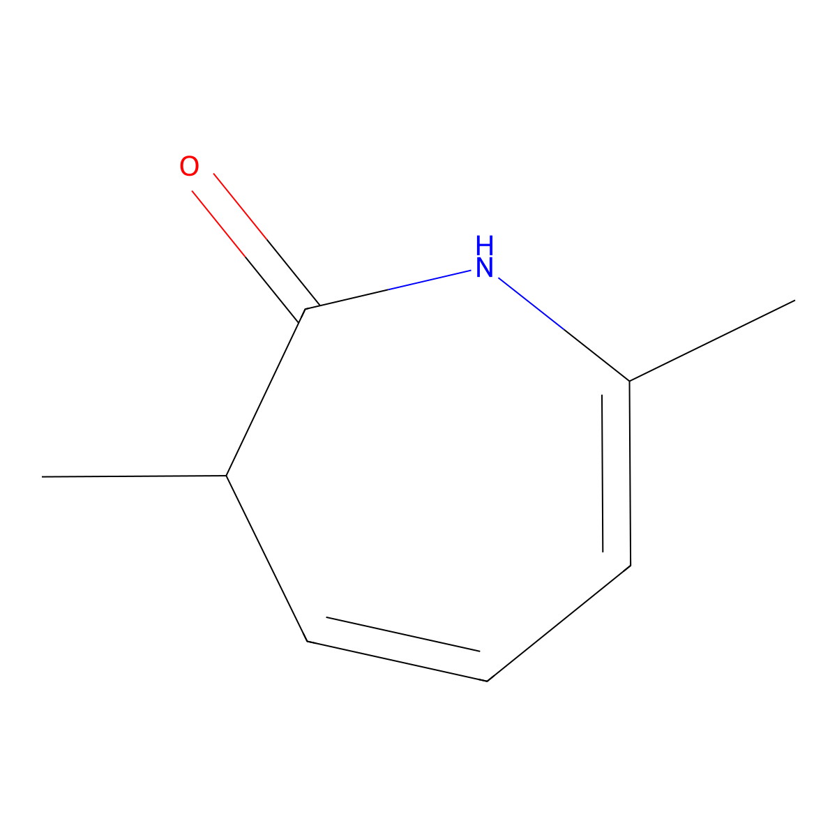 3,7-dimethyl-1,3-dihydro-2H-azepin-2-one molecular structure, CAS 67102-02-7
