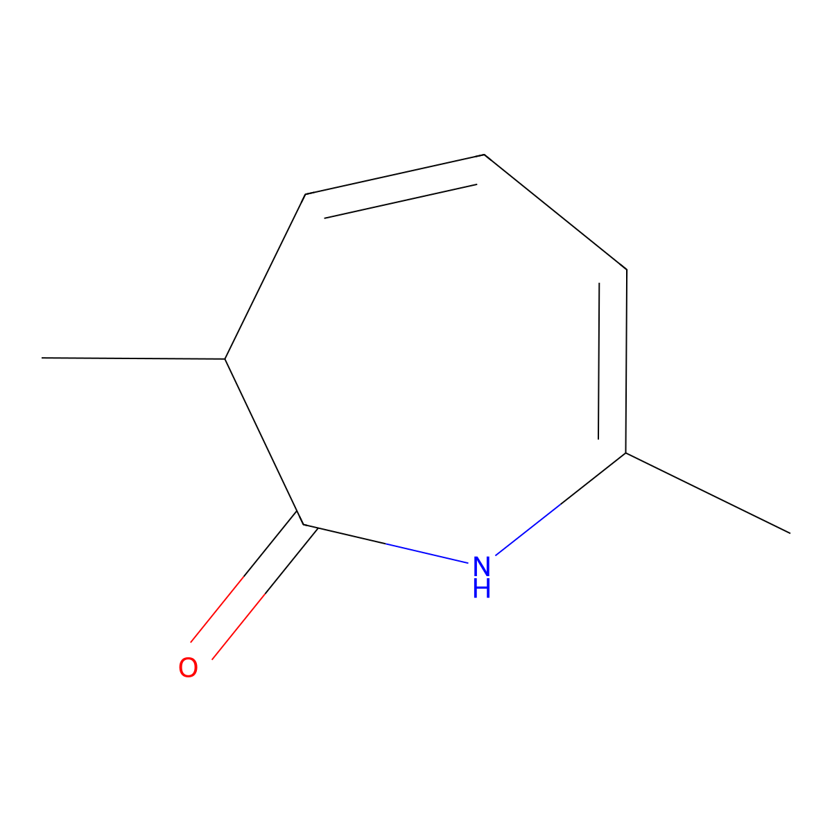 3,7-dimethyl-1,3-dihydro-2H-azepin-2-one molecular structure, CAS 67102-02-7