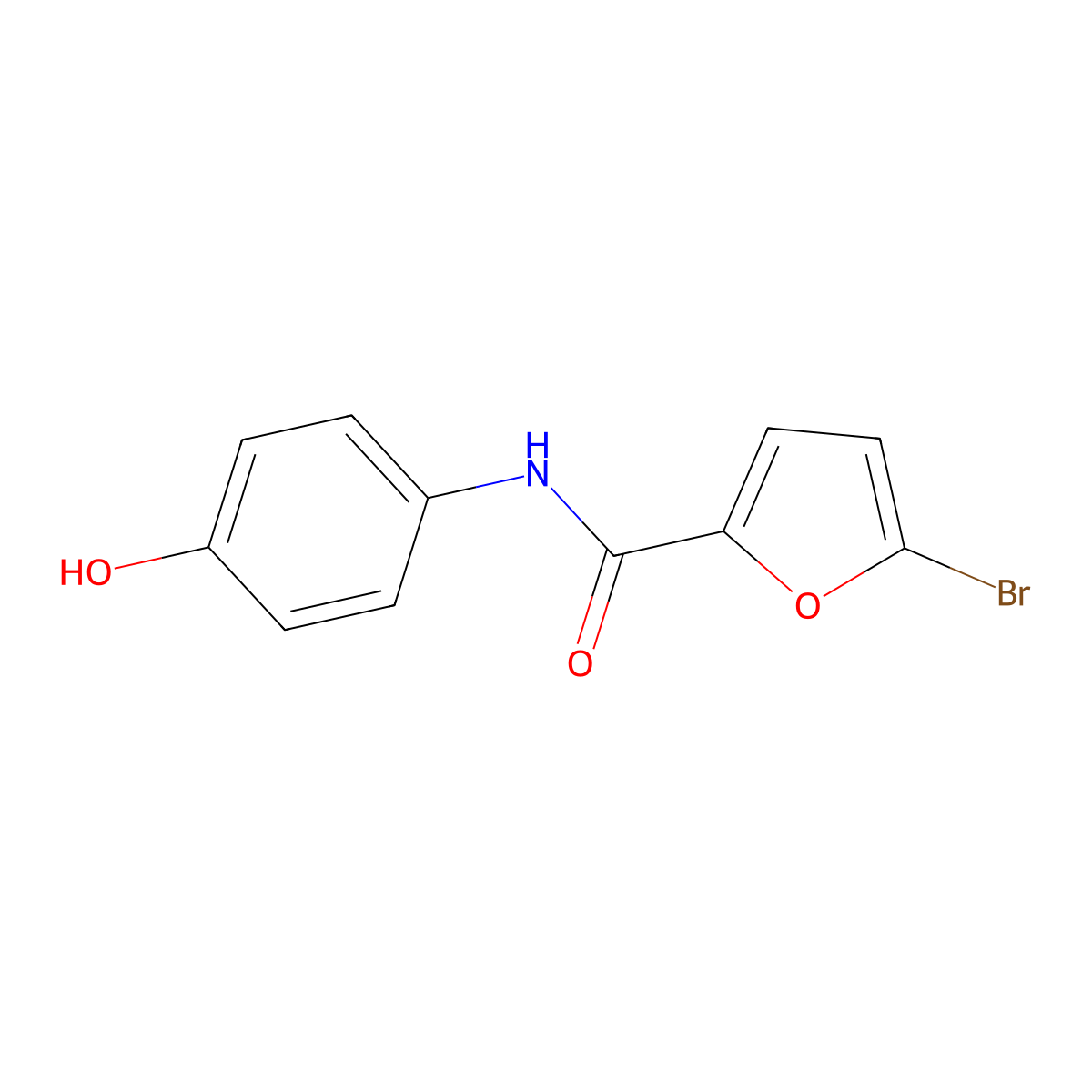 5-bromo-N-(4-hydroxyphenyl)furan-2-carboxamide molecular structure, CAS 67103-68-8