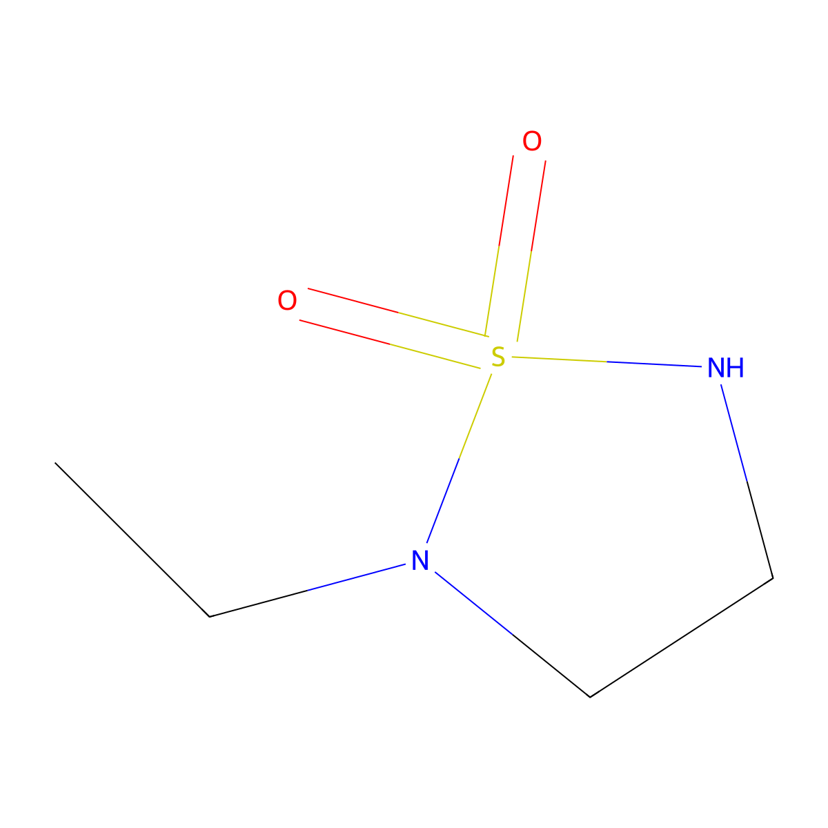 1,2,5-Thiadiazolidine, 2-ethyl-, 1,1-dioxide molecular structure, CAS 67104-98-7