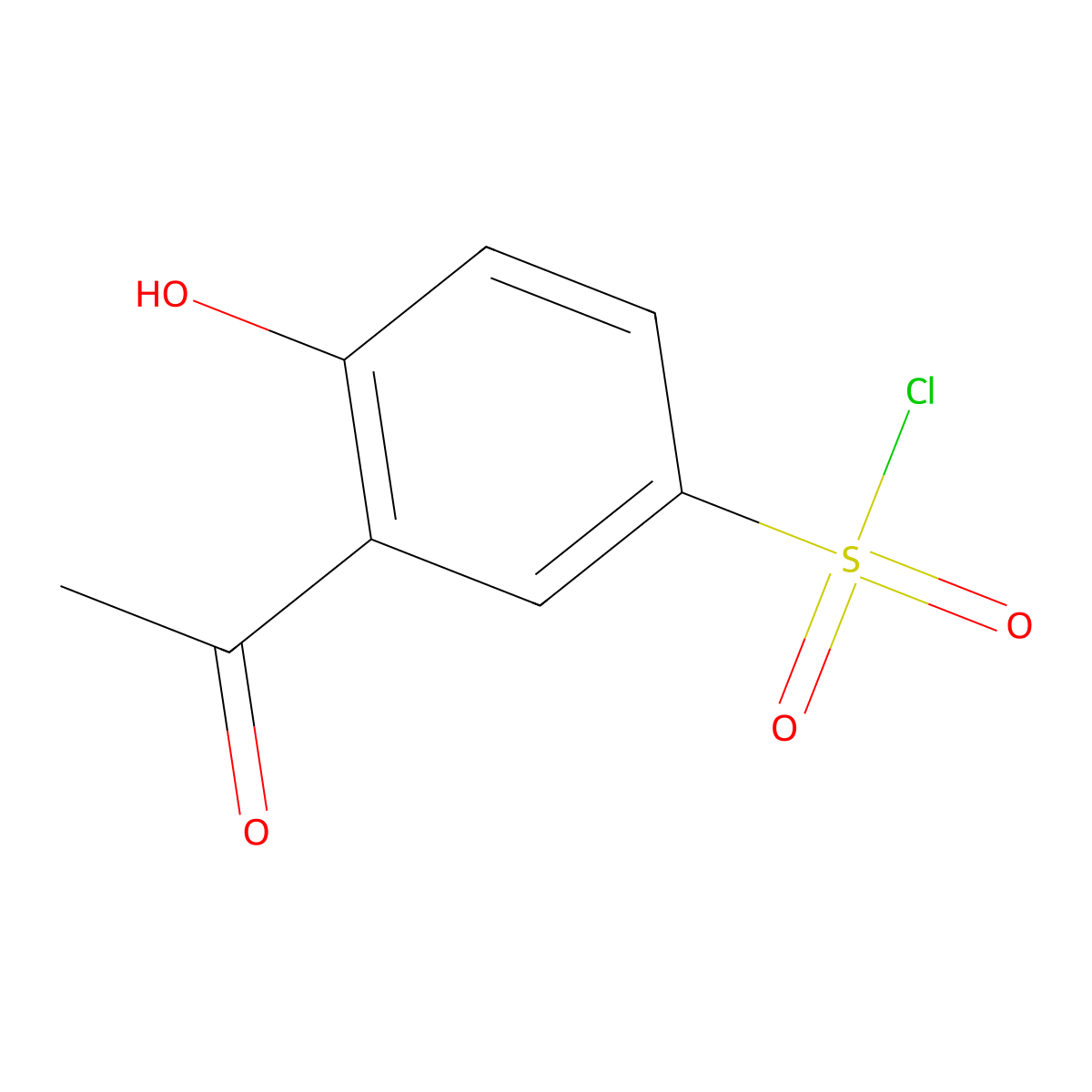 3-Acetyl-4-hydroxybenzene-1-sulfonyl chloride molecular structure, CAS 67107-86-2