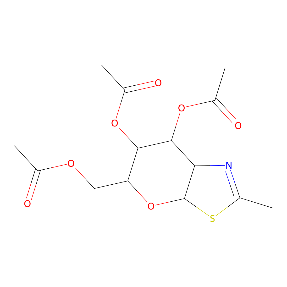 (3Ar,5r,6s,7r,7ar)-5-(acetoxymethyl)-2-methyl-5,6,7,7a-tetrahydro-3ah-pyrano[3,2-d]thiazole-6,7-diyl diacetate molecular structure, CAS 67109-74-4
