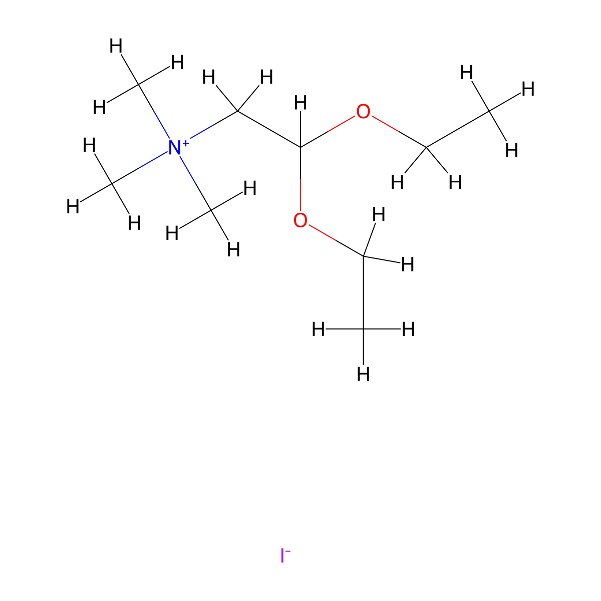 Betainealdehyde Diethylacetal Iodide molecular structure, CAS 6711-89-3