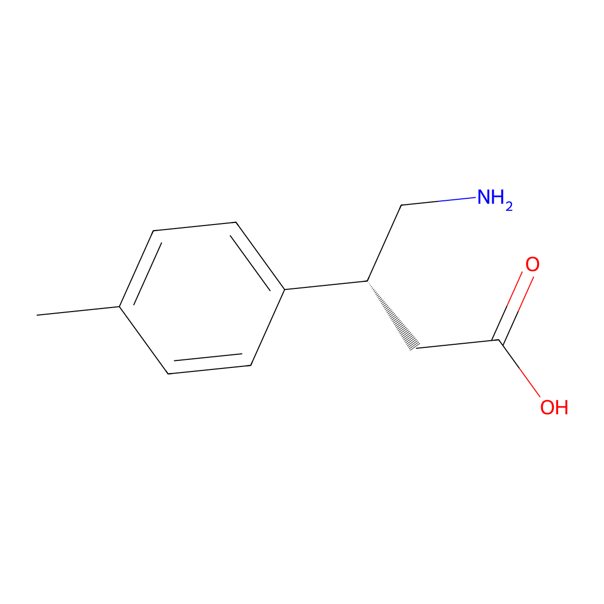 (R)-4-Amino-3-p-tolylbutanoic acid molecular structure, CAS 67112-56-5