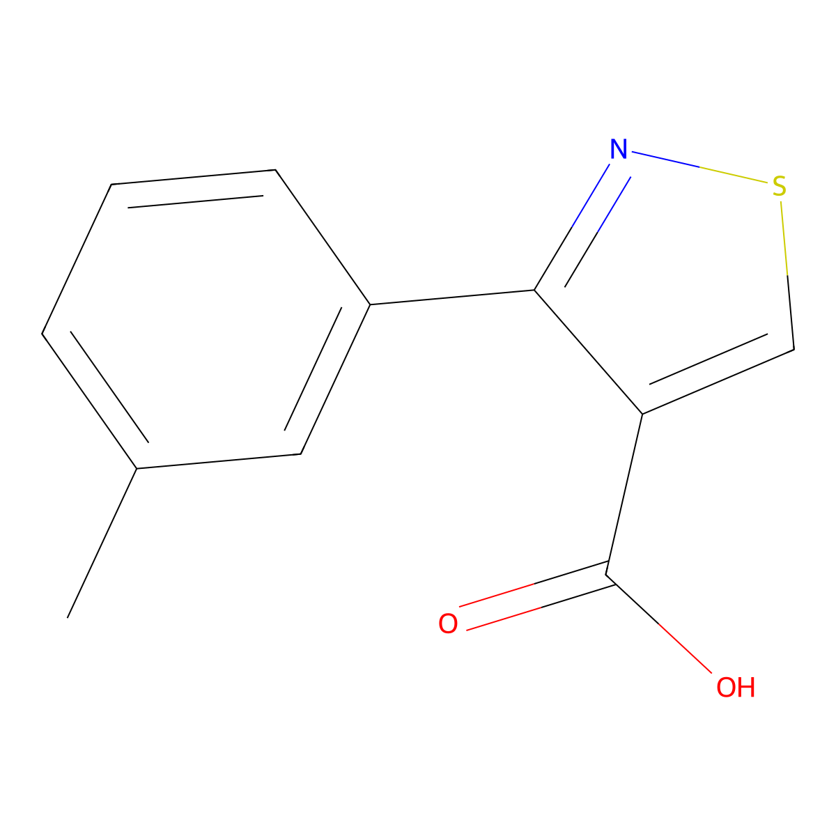 3-(3-Methylphenyl)-1,2-thiazole-4-carboxylic acid molecular structure, CAS 67113-93-3