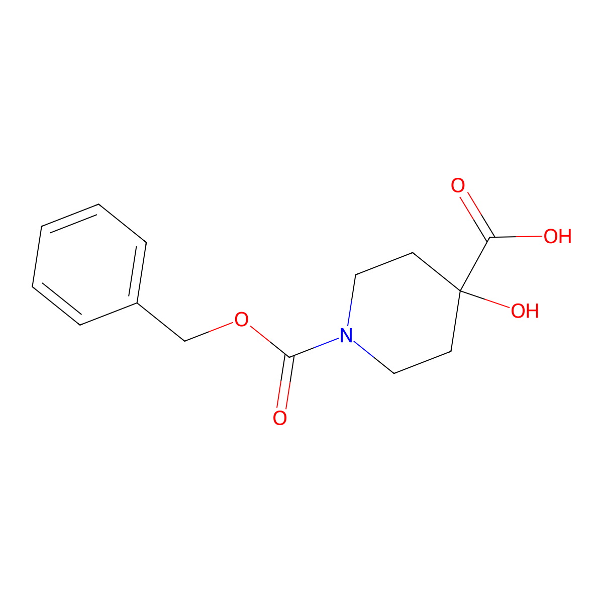 1-[(Benzyloxy)carbonyl]-4-hydroxypiperidine-4-carboxylic acid molecular structure, CAS 67117-20-8