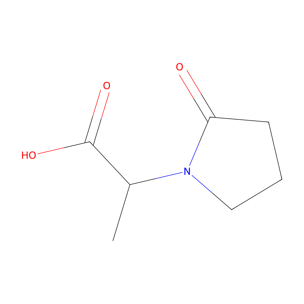 2-(2-Oxopyrrolidin-1-yl)propanoic acid molecular structure, CAS 67118-32-5