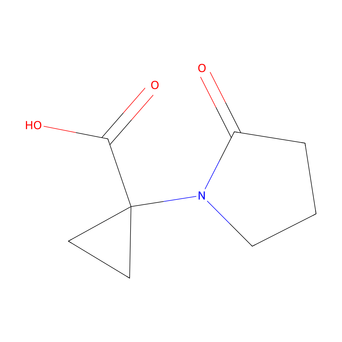 1-(2-Oxopyrrolidin-1-yl)cyclopropane-1-carboxylic acid molecular structure, CAS 67118-33-6