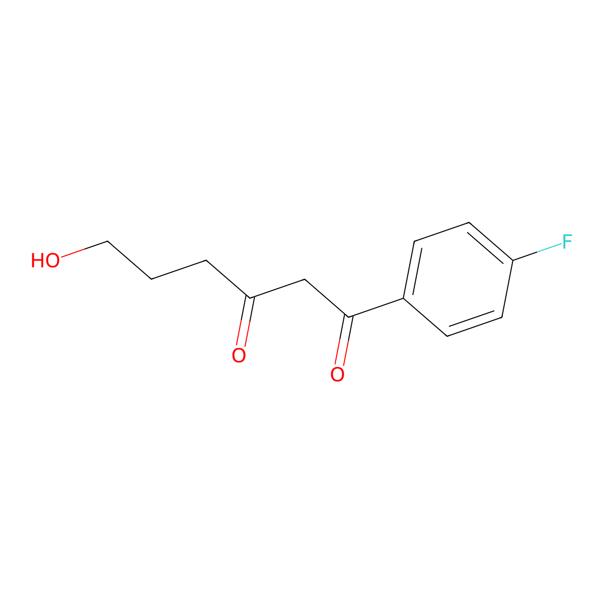 1-(4-Fluorophenyl)-6-hydroxyhexane-1,3-dione molecular structure, CAS 671182-33-5