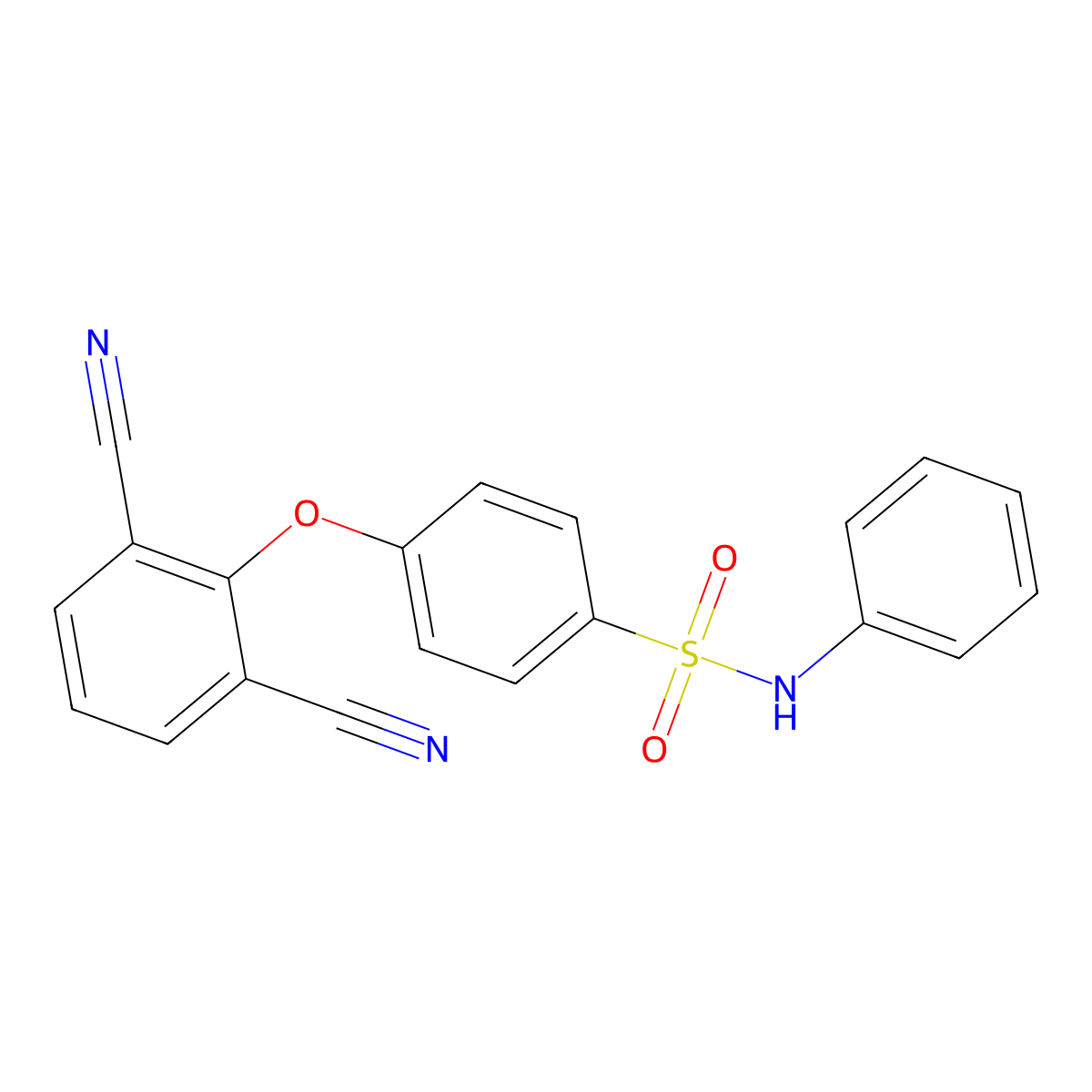 Benzenesulfonamide, 4-(2,6-dicyanophenoxy)-N-phenyl- molecular structure, CAS 671183-63-4