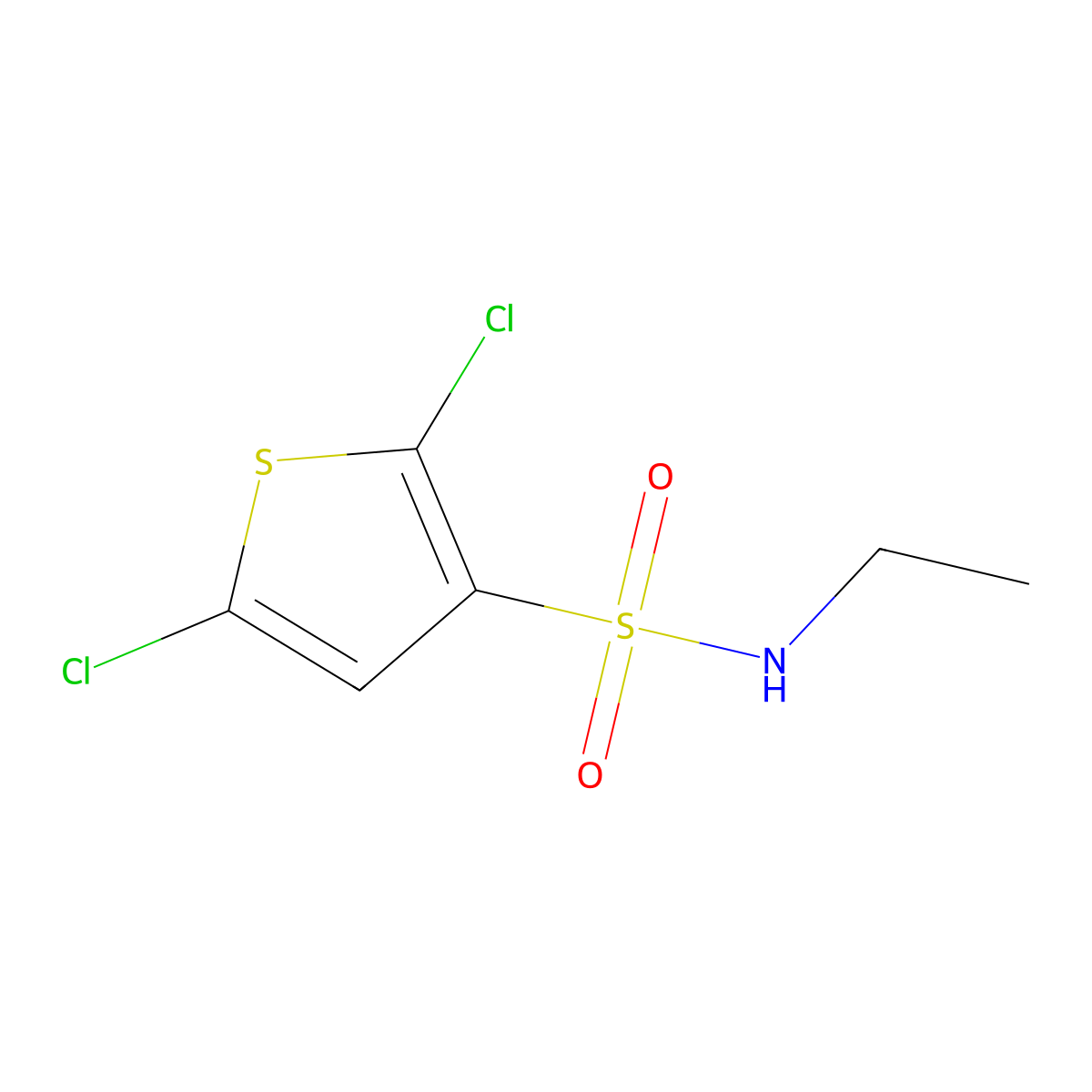 2,5-dichloro-N-ethylthiophene-3-sulfonamide molecular structure, CAS 671185-83-4
