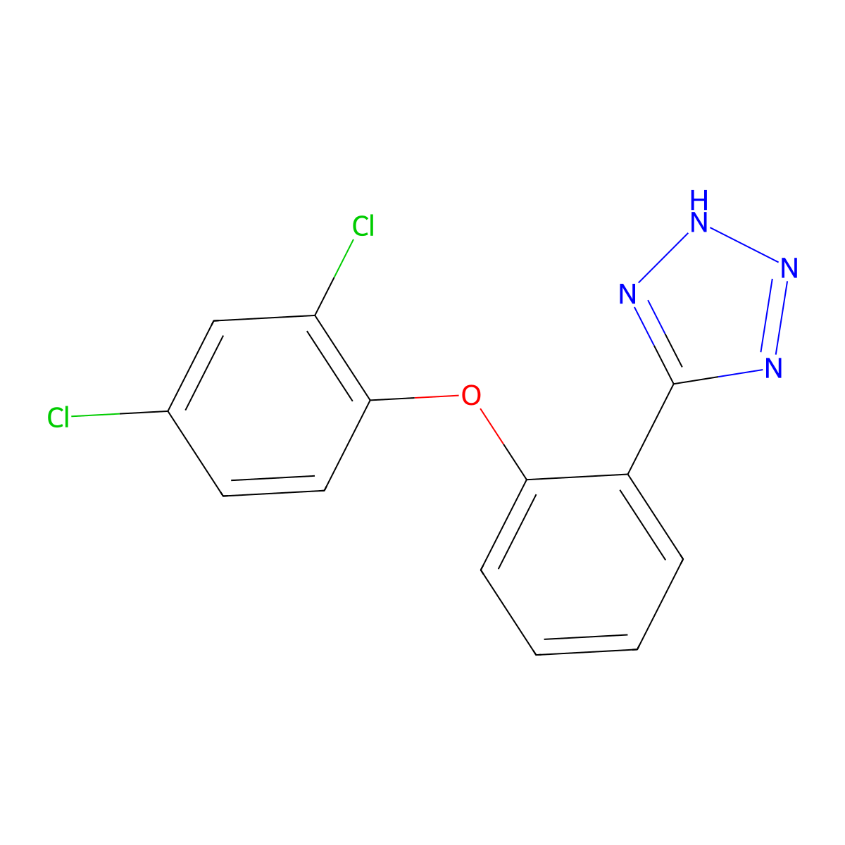 5-[2-(2,4-dichlorophenoxy)phenyl]-2H-tetrazole molecular structure, CAS 671186-08-6