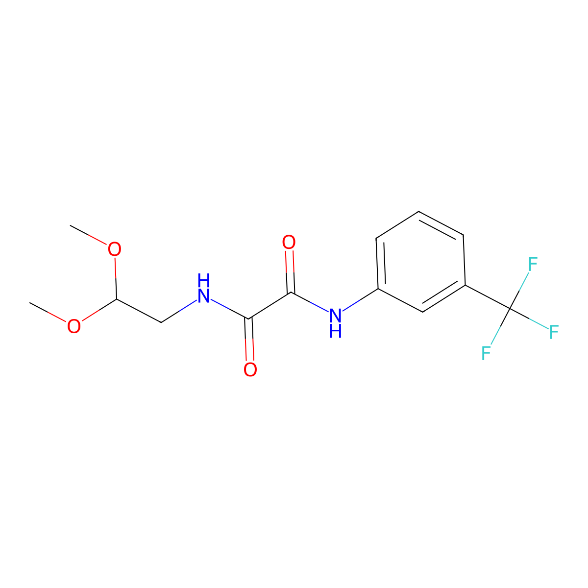 N-(2,2-dimethoxyethyl)-N'-[3-(trifluoromethyl)phenyl]oxamide molecular structure, CAS 671191-14-3