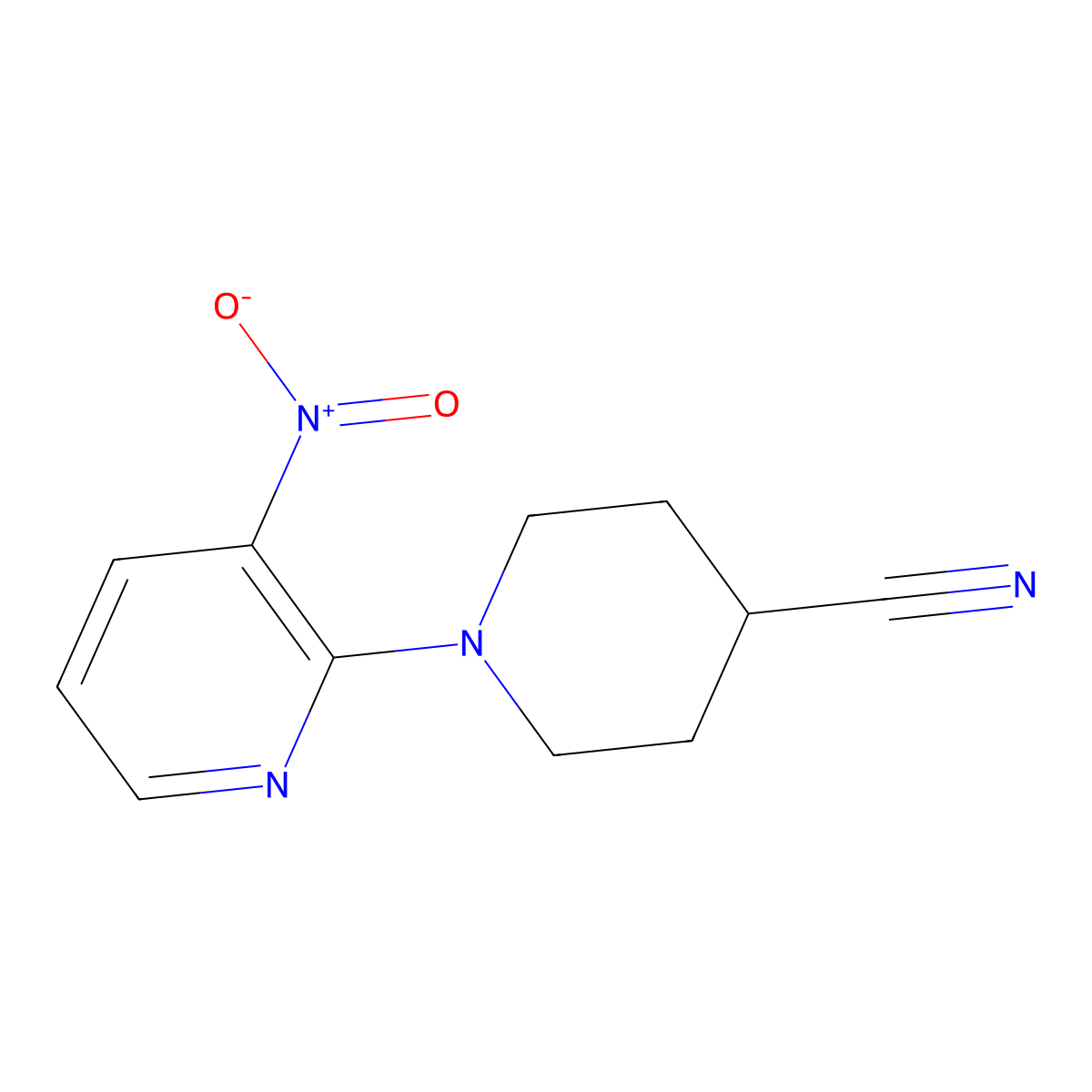 1-(3-Nitropyridin-2-yl)piperidine-4-carbonitrile molecular structure, CAS 671191-99-4