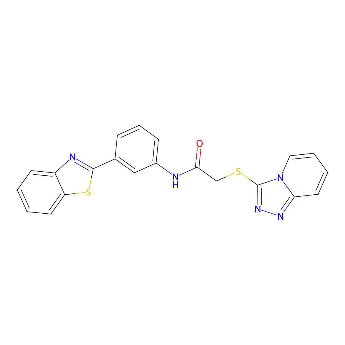 N-[3-(1,3-Benzothiazol-2-YL)phenyl]-2-{[1,2,4]triazolo[4,3-A]pyridin-3-ylsulfanyl}acetamide molecular structure, CAS 671198-95-1