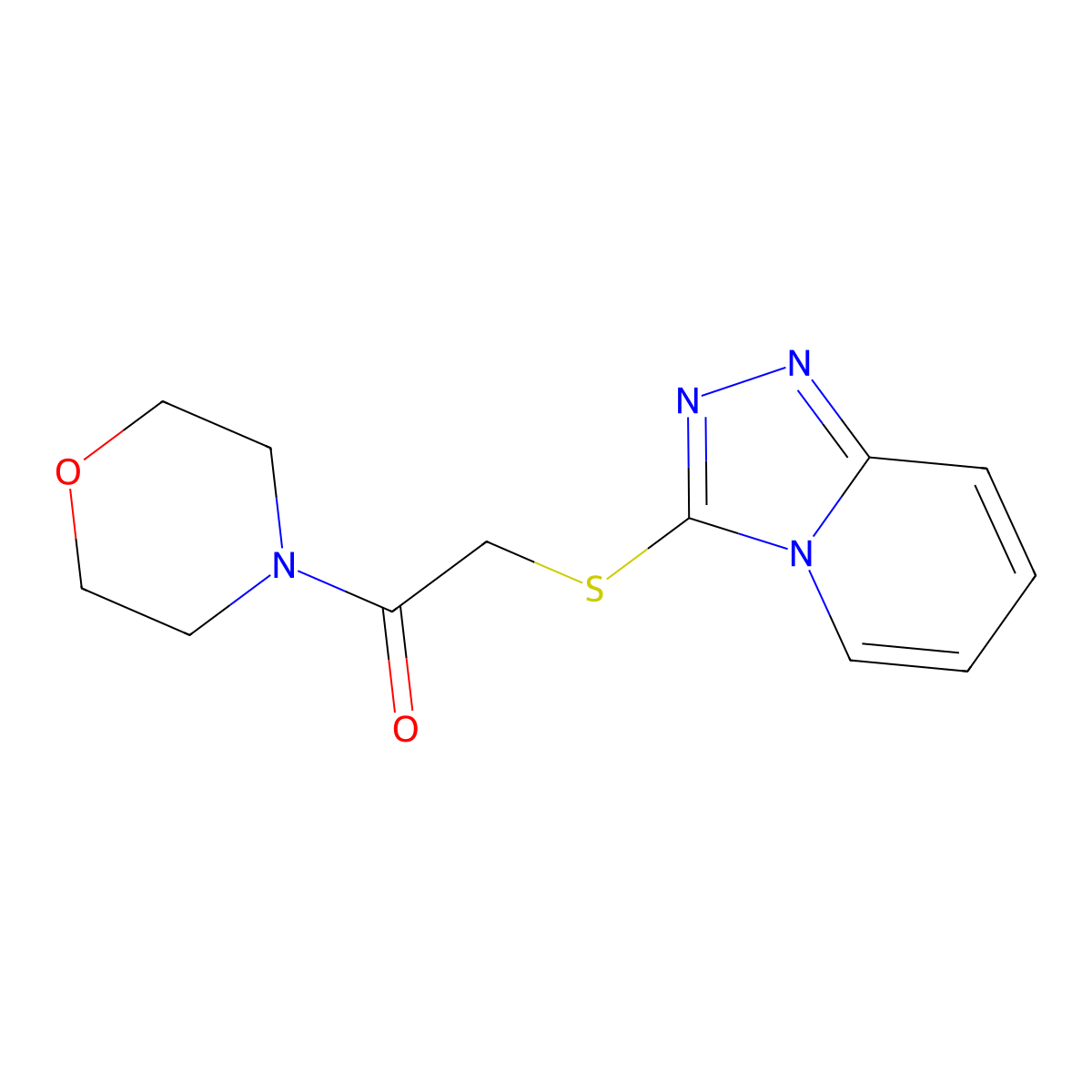 2-([1,2,4]Triazolo[4,3-a]pyridin-3-ylthio)-1-morpholinoethanone molecular structure, CAS 671198-98-4