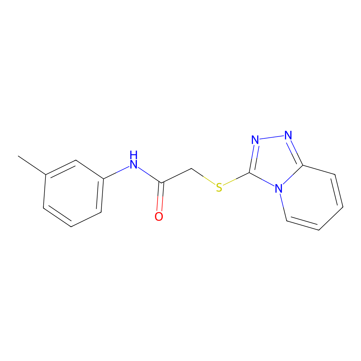N-(3-methylphenyl)-2-{[1,2,4]triazolo[4,3-a]pyridin-3-ylsulfanyl}acetamide molecular structure, CAS 671199-03-4