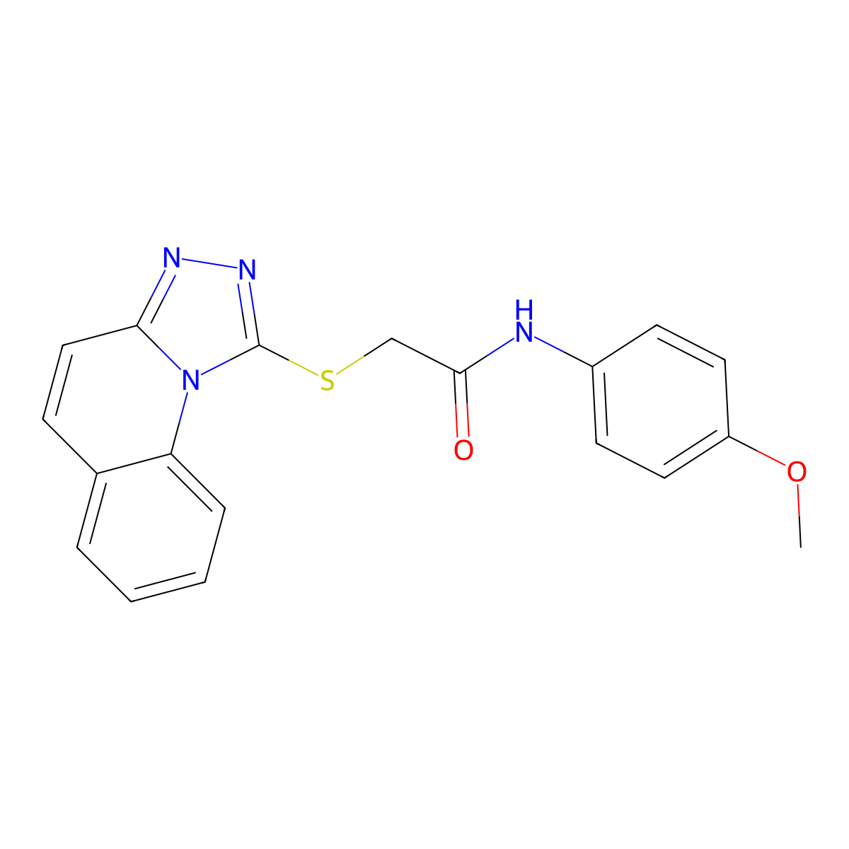 N-(4-methoxyphenyl)-2-{[1,2,4]triazolo[4,3-a]quinolin-1-ylsulfanyl}acetamide molecular structure, CAS 671199-10-3