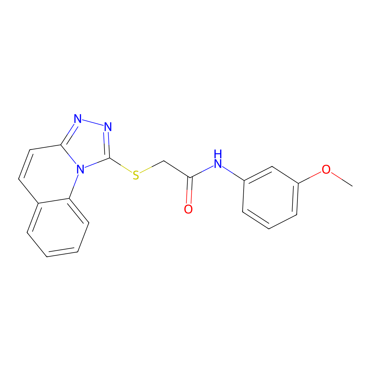 N-(3-Methoxyphenyl)-2-{[1,2,4]triazolo[4,3-A]quinolin-1-ylsulfanyl}acetamide molecular structure, CAS 671199-11-4