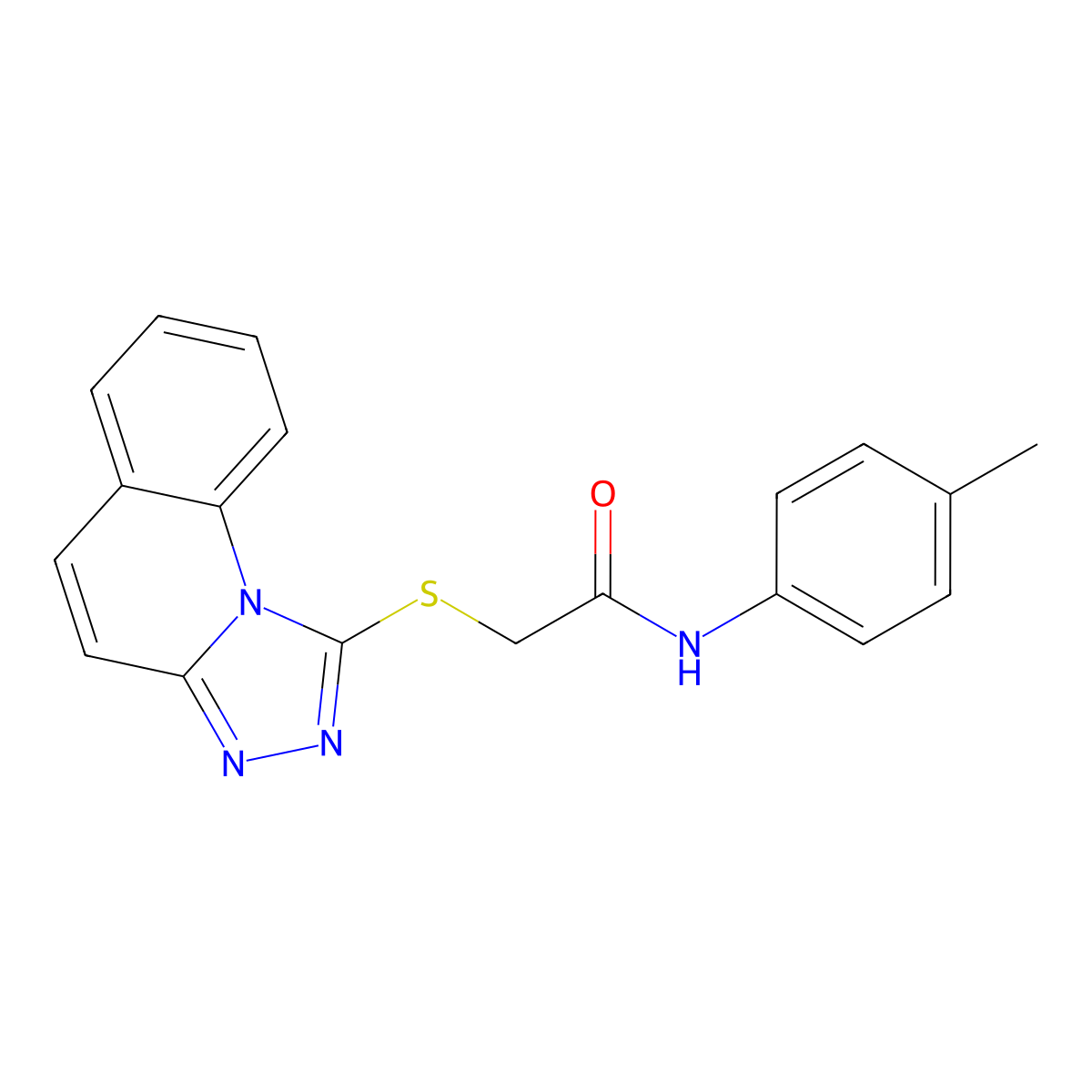2-([1,2,4]triazolo[4,3-a]quinolin-1-ylthio)-N-(p-tolyl)acetamide molecular structure, CAS 671199-12-5