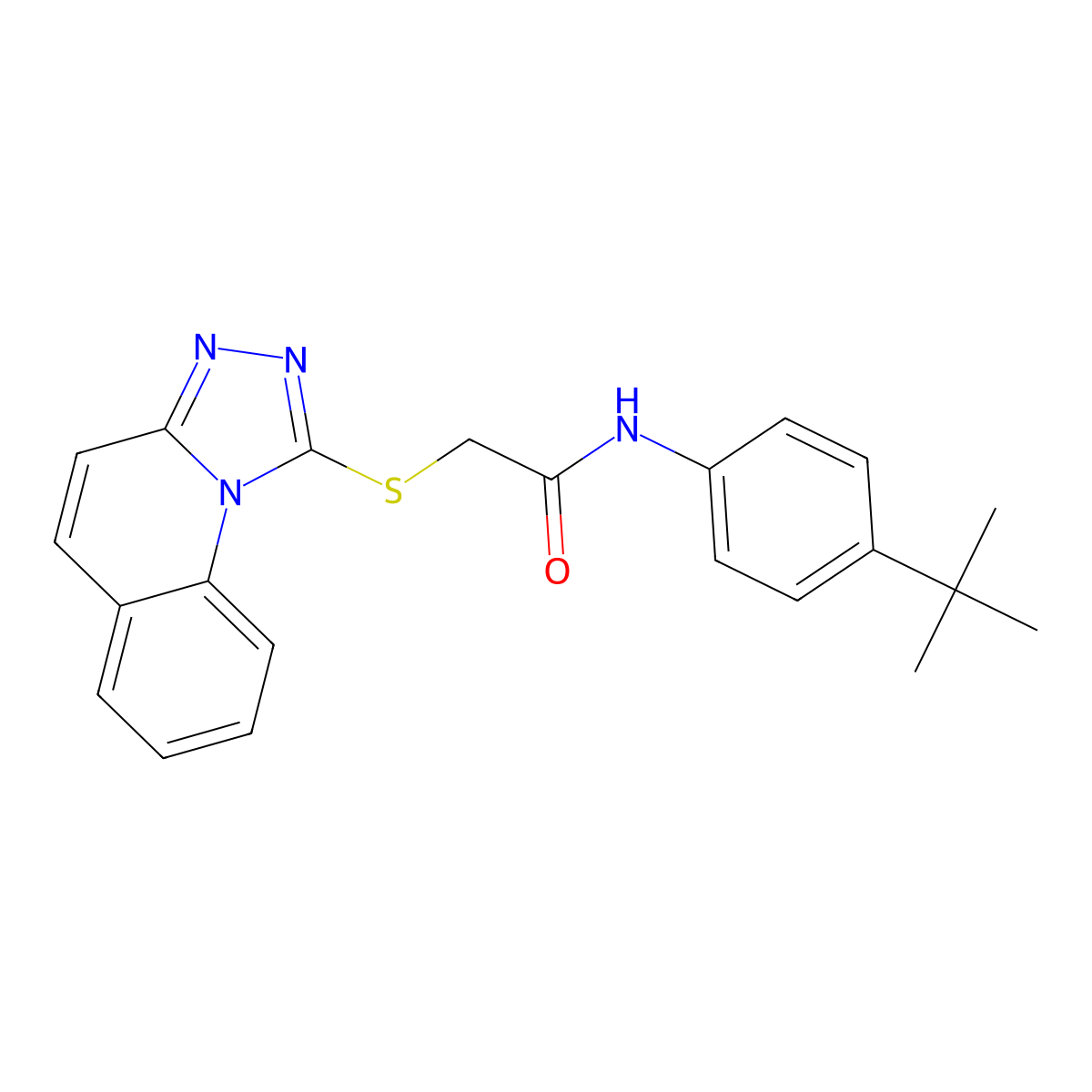N-(4-Tert-butylphenyl)-2-{[1,2,4]triazolo[4,3-A]quinolin-1-ylsulfanyl}acetamide molecular structure, CAS 671199-13-6