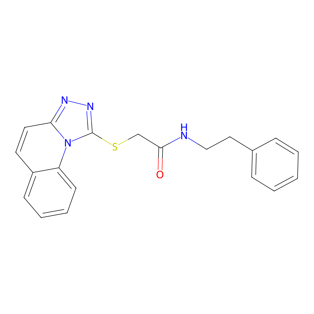 2-([1,2,4]triazolo[4,3-a]quinolin-1-ylthio)-N-phenethylacetamide molecular structure, CAS 671199-17-0