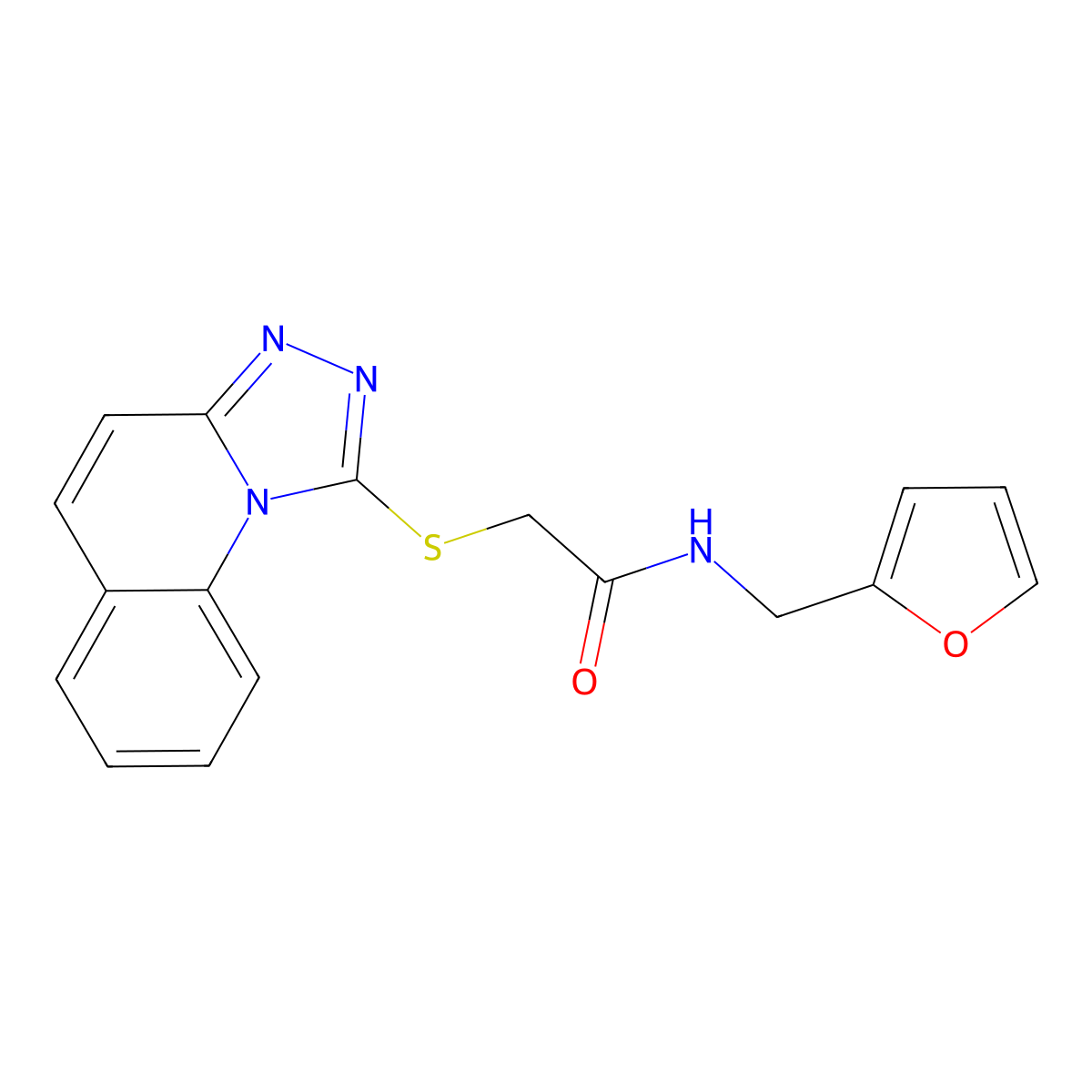 2-([1,2,4]triazolo[4,3-a]quinolin-1-ylthio)-N-(furan-2-ylmethyl)acetamide molecular structure, CAS 671199-19-2