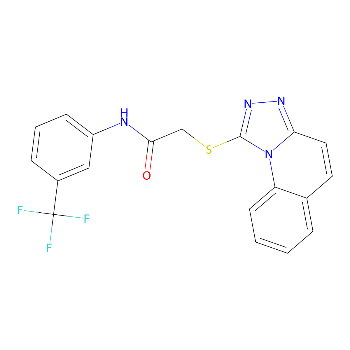 2-([1,2,4]triazolo[4,3-a]quinolin-1-ylsulfanyl)-N-[3-(trifluoromethyl)phenyl]acetamide molecular structure, CAS 671199-22-7