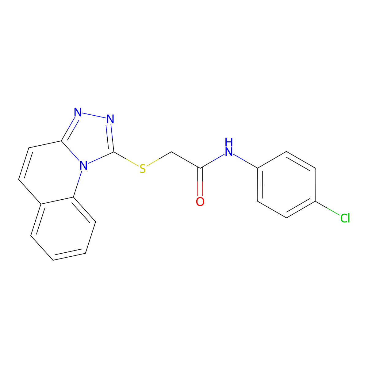 N-(4-Chlorophenyl)-2-{[1,2,4]triazolo[4,3-A]quinolin-1-ylsulfanyl}acetamide molecular structure, CAS 671199-24-9