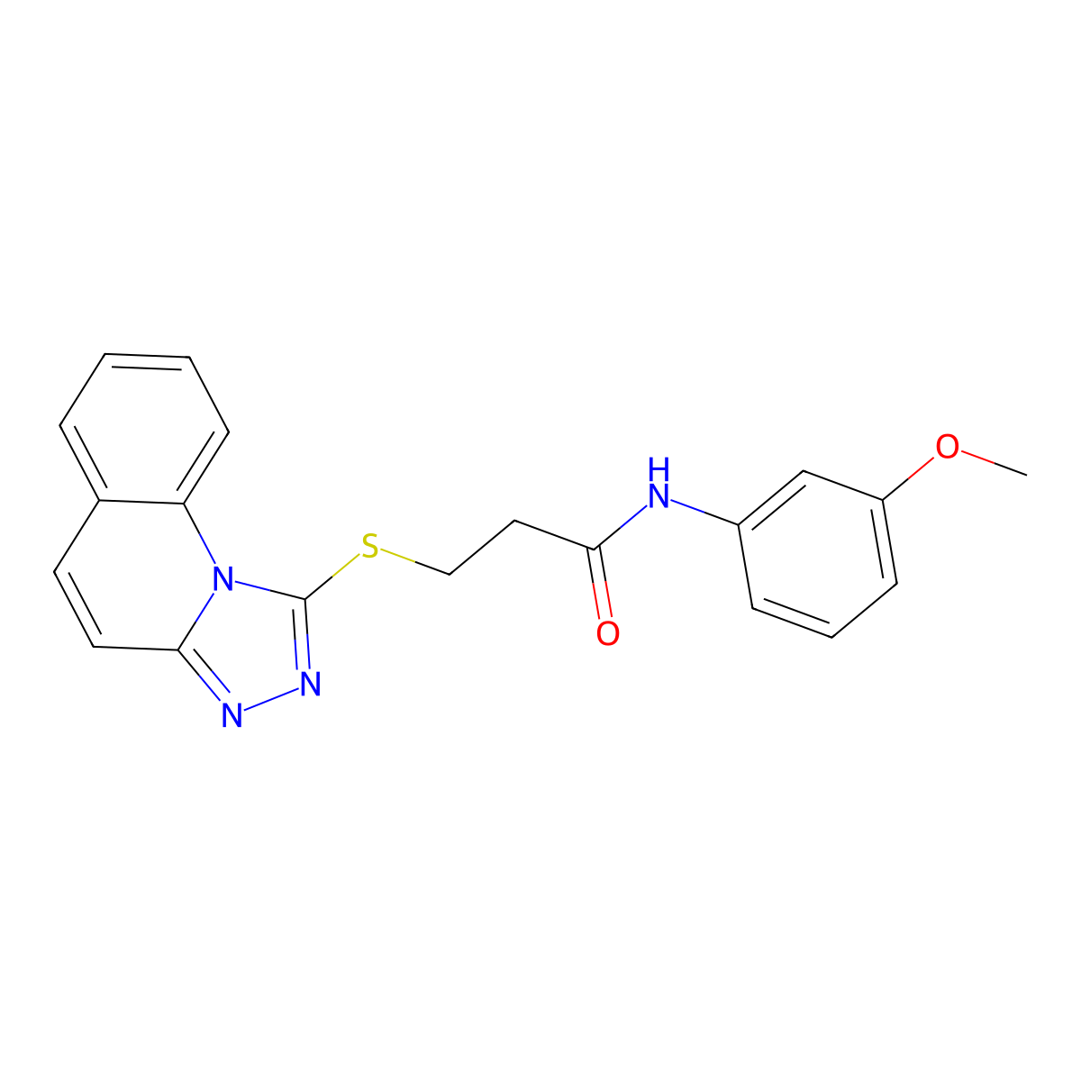 N-(3-Methoxyphenyl)-3-{[1,2,4]triazolo[4,3-A]quinolin-1-ylsulfanyl}propanamide molecular structure, CAS 671199-29-4