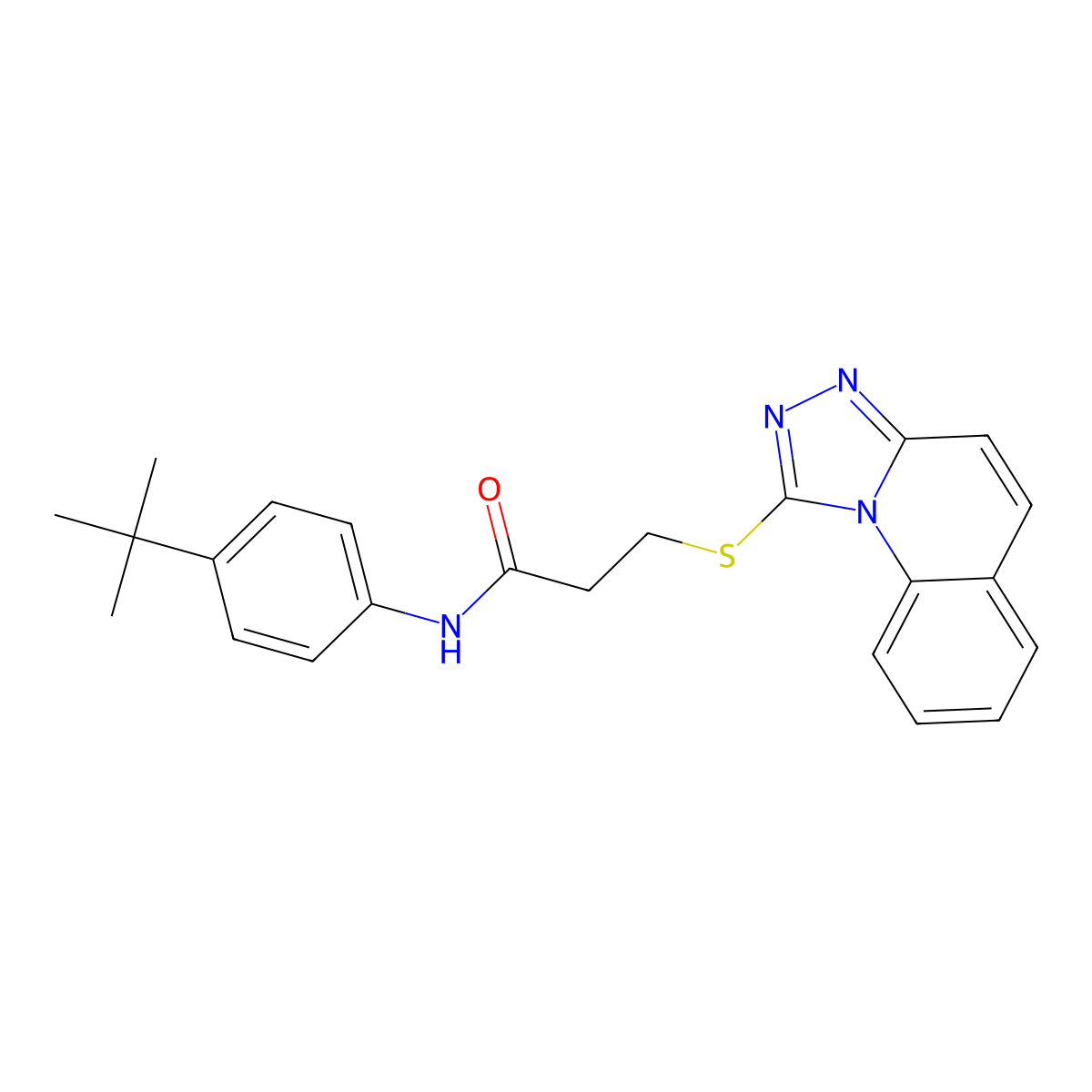 N-(4-tert-butylphenyl)-3-([1,2,4]triazolo[4,3-a]quinolin-1-ylsulfanyl)propanamide molecular structure, CAS 671199-31-8