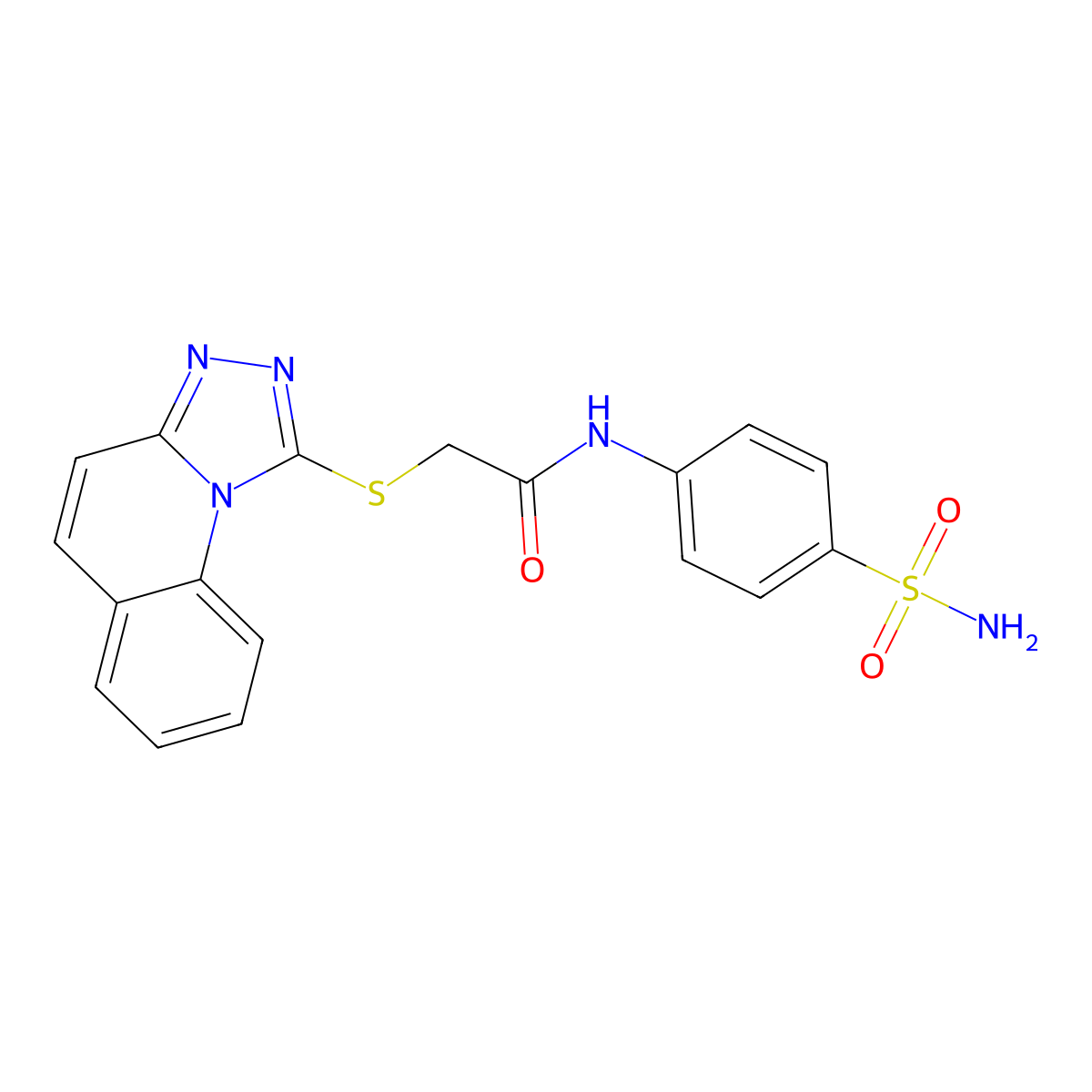 2-([1,2,4]triazolo[4,3-a]quinolin-1-ylthio)-N-(4-sulfamoylphenyl)acetamide molecular structure, CAS 671199-34-1