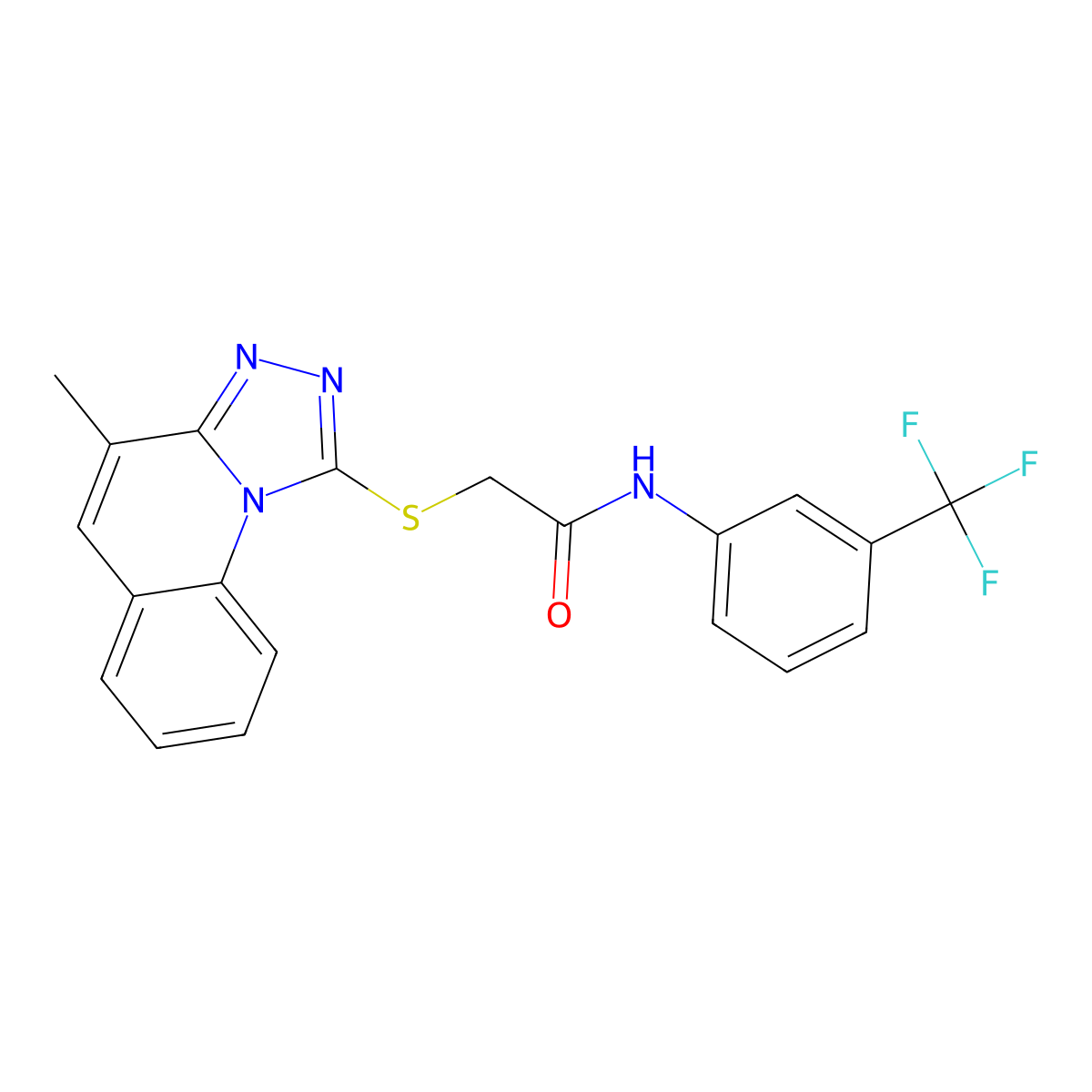 2-({4-Methyl-[1,2,4]triazolo[4,3-A]quinolin-1-YL}sulfanyl)-N-[3-(trifluoromethyl)phenyl]acetamide molecular structure, CAS 671199-43-2