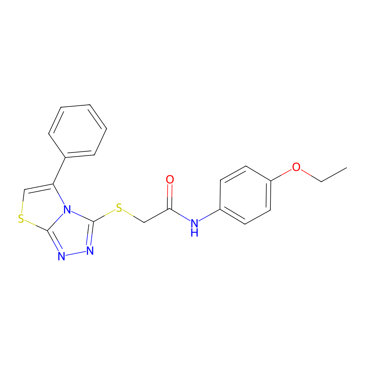 N-(4-ethoxyphenyl)-2-((5-phenylthiazolo[2,3-c][1,2,4]triazol-3-yl)thio)acetamide molecular structure, CAS 671199-49-8