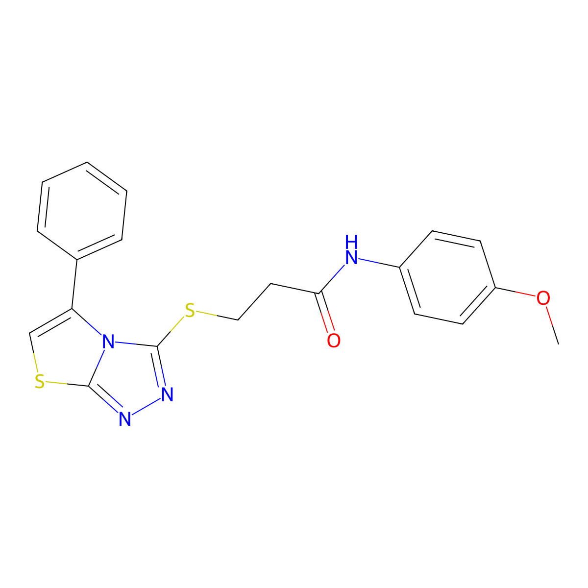 N-(4-methoxyphenyl)-3-[(5-phenyl[1,3]thiazolo[2,3-c][1,2,4]triazol-3-yl)sulfanyl]propanamide molecular structure, CAS 671199-79-4