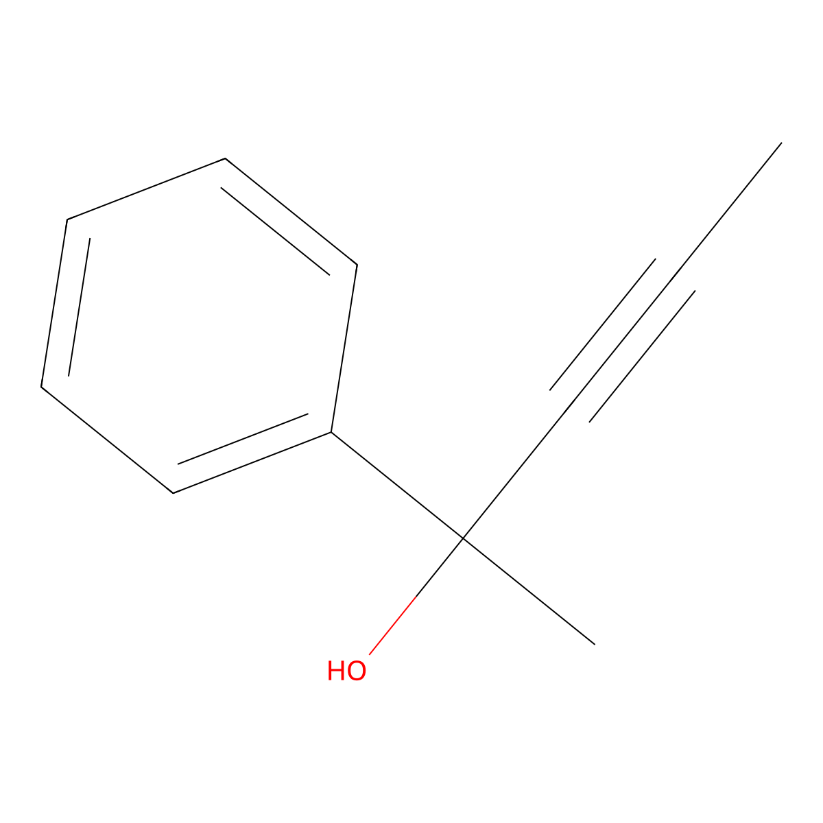 alpha-Methyl-alpha-1-propyn-1-ylbenzenemethanol molecular structure, CAS 6712-32-9