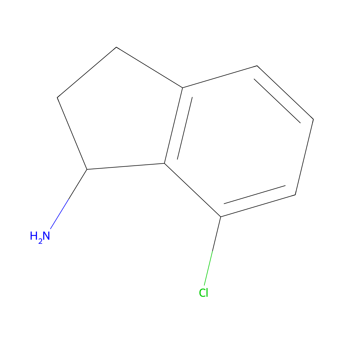 7-Chloro-2,3-dihydro-1H-inden-1-amine molecular structure, CAS 67120-37-0
